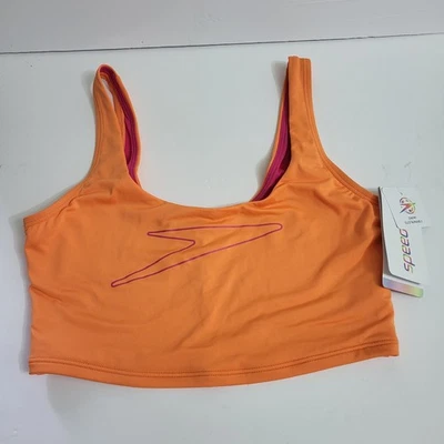 Speedo Swim Top sports bra Nectarine Orange Pink Size Small New - Image 1 of 4