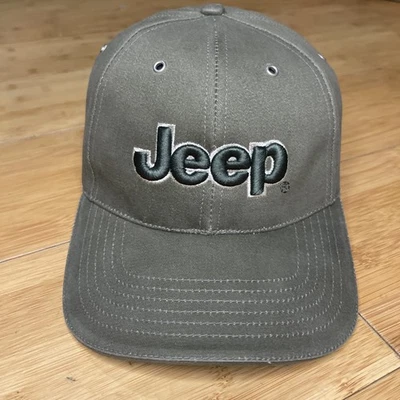 De Colección Jeep Estructurado Verde Oliva Tierra 2 Tonos Puntada Correa Ajustable Sombrero Usado en Excelente Condición Bonito Foto 1 de 4