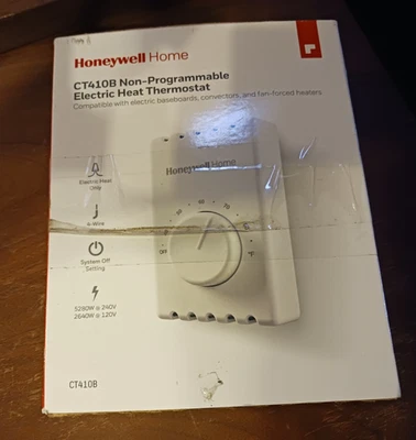 Honeywell Manual Electric Baseboard Thermostat CT410B HVAC Electrician Heat - Image 1 of 4
