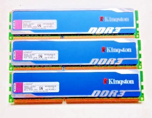 Kingston HyperX azul 3 x 2 GB (6 GB) DDR3 RAM memoria 1600 MHz escritorio doble 1,7 V-1,9 V - Imagen 1 de 2
