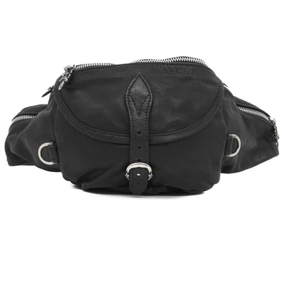 AUTH CHROME HEARTS SNAT PACK DAGGER GUNSLINGER ALL-LEATHER BODY BAG BLACK SV925 - Image 1 of 4