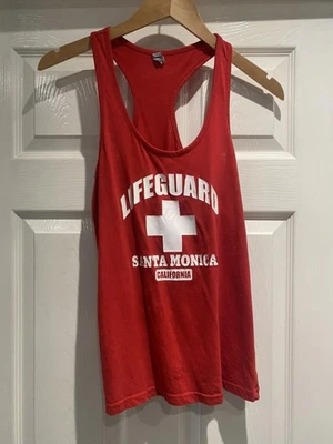 Chaleco Salvavidas Rojo Santa Mónica California - Talla M - 100% Algodón Espalda Corredora Foto 1 de 4