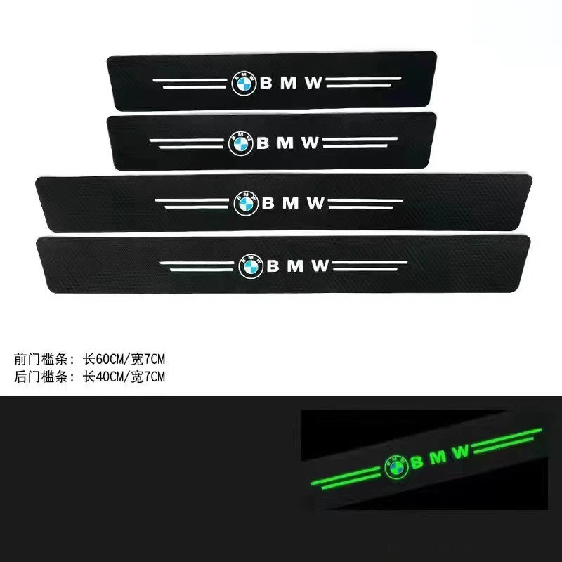 4PCS Luminous Car Door Plate Sill Scuff Anti-scratch Trim Sticker for BMW Foto 1 de 1