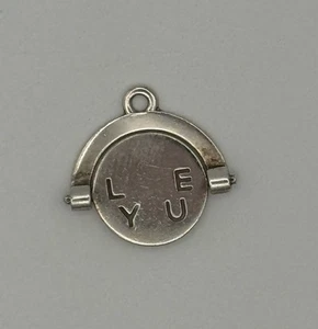 James Avery Sterling Silver 925 "I Love You" Flip Spinner Charm Retired - Picture 1 of 3