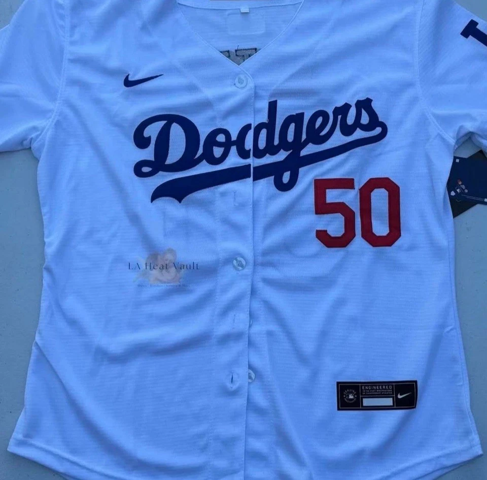 Camiseta Dodger branca feminina grande. Mookie Betts (50) - Imagem 1 de 2