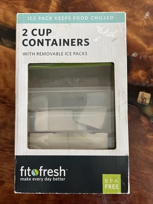 Recipientes refrigerados para almoço novo na caixa ajuste 10 peças - porção inteligente fresca 2 xícaras - Imagem 1 de 4