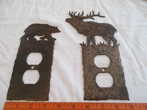 Doppel Steckdosenabdeckung Duplex Wandplatten Kabine Lodge Dekor. - Bild 1 von 9