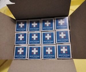 Vintage  American White Cross  1" X 10 yd Gauze Bandage Set Of 12