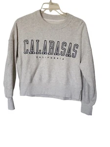 Abercrombie & Fitch Calabasas Sweatshirt Womens S Gray Cropped Dolman - Picture 1 of 4