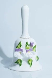 Vintage Violet Pansy Flower Bell 5" - Picture 1 of 6