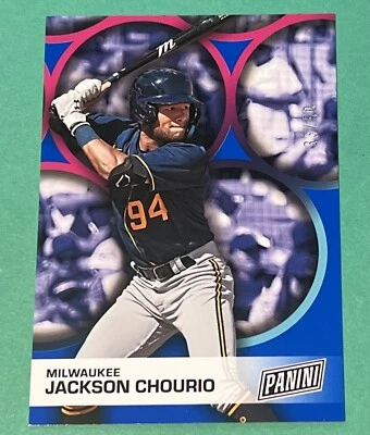 JACKSON CHOURIO 2023 Panini Father's Day BLUE /50 Milwaukee XRC - Image 1 of 3