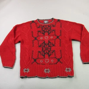 Woolrich Sweatshirt Mens Medium Pullover Sweatshirt Red Vintage Crew Neck - Picture 1 of 11
