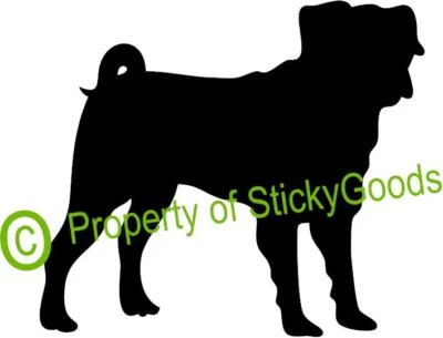 Calcomanía adhesiva de vinilo Pug #2 ¡BOGO GRATIS! Portátil detallado con soporte para perro coche camión ventana Foto 1 de 3