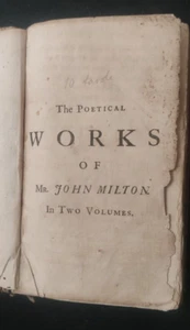 THE POETICAL WORKS OF JOHN MILTON IN TWO VOLUMES 1707 - Imagen 1 de 5