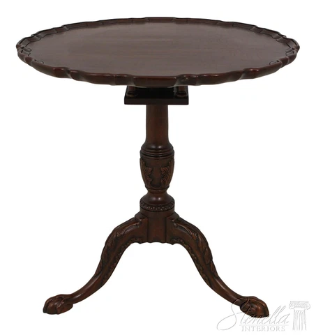 58624EC: HENKEL HARRIS Ball & Claw Carved Mahogany Tilt Top Table Cover