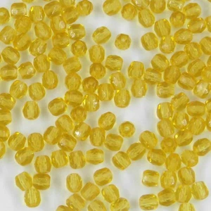 F4 TM *** 60 facettierte Perlen Böhmisches Glas 4mm HELLER TOPAS - Bild 1 von 2