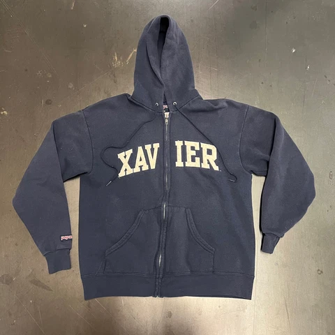Vintage Xavier Musketeers Hoodie Jansport Medium Sweatshirt Sweater zip up Cover