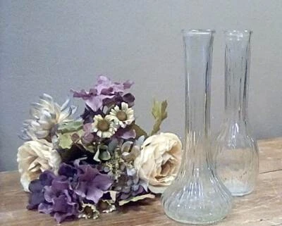 Par de jarrones vintage Mid-Century Bud, vidrio Hoosier y vidrio GGG, 9" Foto 1 de 4