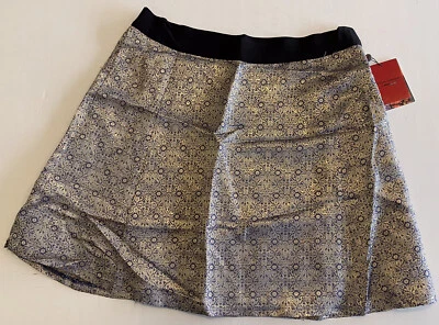 Mujer Narciso Rodriguez Talla 16 Dorado Metálico Azul Detallado Falda Elegante Foto 1 de 4