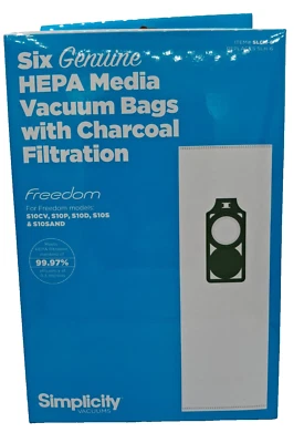 5 Pack Simplicity FREEDOM HEPA Vacuum Bags #SLCH-6 For Models S10CV S10P S10D - Image 1 of 4
