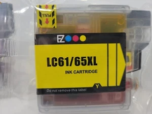 New EZInk LC61/65XL Ink Cartridges Brother Compatible Yellow Factory Sealed - Picture 1 of 2
