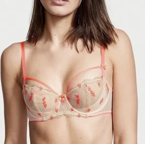 Victoria’s Secret Dream Angels Push Up BH 36D Koralle Rosa Gold Spitze Bestickt - Bild 1 von 9