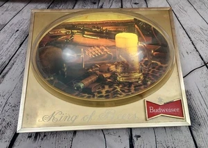 RARO Letrero de Pistolero Budweiser King of Beers 1967 Vintage 3D Iluminado Burbuja Cúpula - Imagen 1 de 10
