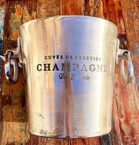 Französischer Champagner Eimer Cuvee de Prestige Du Louvois schwerer Aluminiumguss Indien - Bild 1 von 9