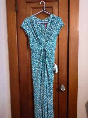 Mono Vince Camuto Mujer Verde Estampado Cuello en V Frontal Torsión Pierna Ancha Talla Pequeña  Foto 1 de 4