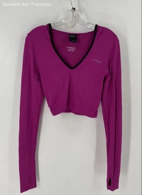 Bebe Sport 连帽衫 ML-MG 女式常规粉色短款 — 第 1/4 张图片