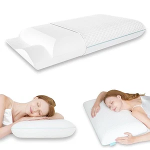 Firm Memory Foam Pillow, Cooling Cervical Neck Pillow, Firmness Adjustable Si... - Picture 1 of 7