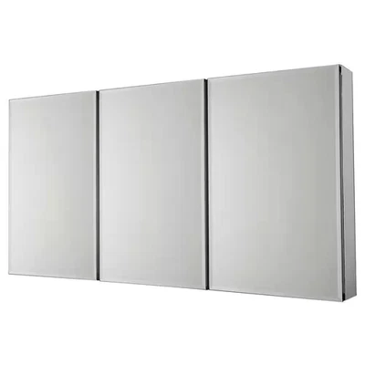 Pegasus Bathroom Medicine Cabinet 48" x 26" Frameless Tri-View Beveled Mirror - Image 1 of 4