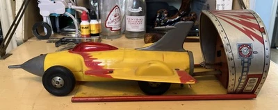 IDEAL - TURBO JET CAR RACER CON PLATAFORMA GIROSCOPIO JUGUETE 4867 C. AÑOS 50 Foto 1 de 4