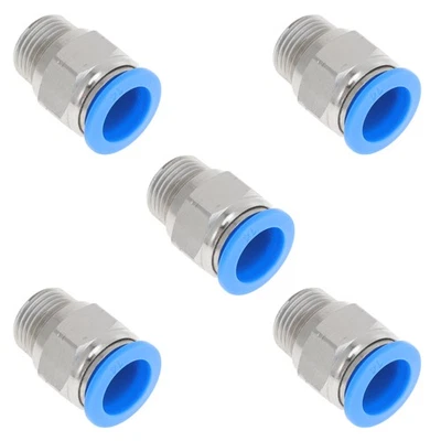 Conectores rápidos de aire 35/64" 3/8"NPT 5pzas azul/plateado para vehículos - Imagen 1 de 4