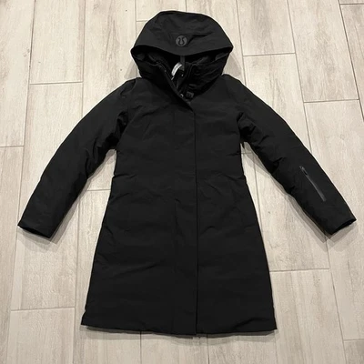 Casaco Lululemon Winter Warrior Parka preto feminino tamanho 4 longo isolado para baixo de ganso - Imagem 1 de 4