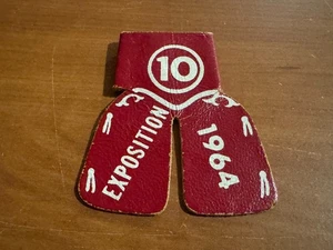 BSA, 1964 Exposition Leather Chaps Neckerchief Slide, Circle Ten Council - Picture 1 of 2