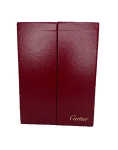 Cartier Red Double Pull Opening Jewelry Box 4.75” x  6.25” x 1.75” Leatherette - Picture 1 of 14
