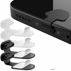 APPLE anti lost adhesive silicone Dust Plug for charging Port cover BLACK - Picture 1 of 7