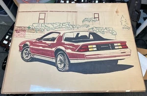 Vintage Z28 Camaro Drawing Sketch Poster Print - Homemade / Well-done  28" x 22" - Picture 1 of 6