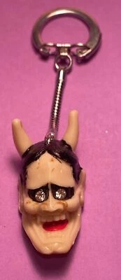 Japanese Made Demon Devil Resin Keychain  Rhinestone Eyes Horns - Image 1 of 4