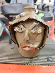 6" Small Pottery Face Jug Signed Ken 2006 - Picture 1 of 9