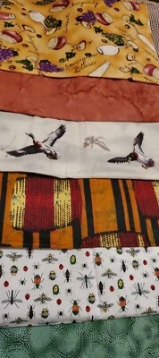 Tela de coser de colección 6 cuartos de grasa algodón batik insectos vino remolinos malardas abstracto Foto 1 de 4