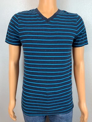 Arizona Jean Co. Men's Blue Striped V-Neck T-Shirt - Size Small - Image 1 of 4