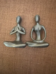 Statue Meditazione Yoga Confezione da 2 in Ceramica - Foto 1 di 5