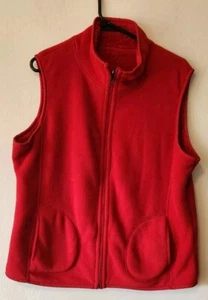 Laura Scott Wm's Red Reversible Vest Sz XL Full Zip, High Neck, 2 Front Pockets - Picture 1 of 6