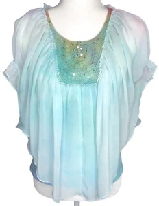 Girls Teen Amy´s Closet Tunic Top Blouse Tie Dye Size 16 XL Sequins Custom Ooak - Picture 1 of 10