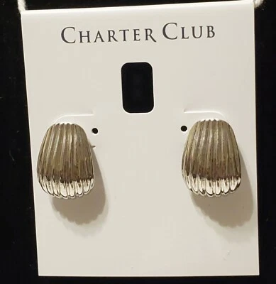 Brincos femininos de prata em tom de concha - Imagem 1 de 3