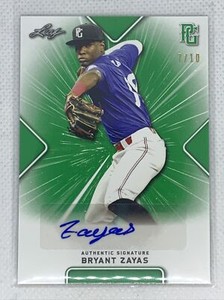 2021 LEAF PERFECT GAME GREEN BRYANT ZAYAS PAPER RC AUTO # 7/10