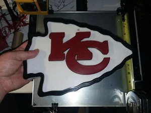3D PRINTED NFL Kansas City Chiefs 3D Graphics Logo Wall Sign Plague 9"×12" Dia - Picture 1 of 11