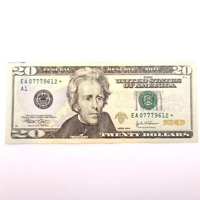 2004 Twenty Dollar $20 Bill Federal Reserve Star Note Boston Paper Money* - Image 1 of 4